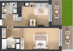 2 pokoje, mieszkanie 54,62 m², parter, oferta nr B02, Novy Mateczny, Kraków, Podgórze, ul. Łagiewnicka 33a