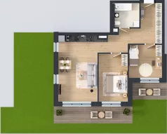 3 pokoje, mieszkanie 64,83 m², parter, oferta nr B04, Novy Mateczny, Kraków, Podgórze, ul. Łagiewnicka 33a