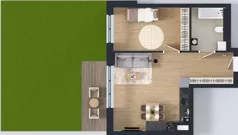 2 pokoje, mieszkanie 48,79 m², parter, oferta nr B05, Novy Mateczny, Kraków, Podgórze, ul. Łagiewnicka 33a