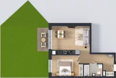 2 pokoje, mieszkanie 45,02 m², piętro 1, oferta nr B24, Novy Mateczny, Kraków, Podgórze, ul. Łagiewnicka 33a