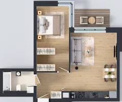 2 pokoje, mieszkanie 47,39 m², piętro 2, oferta nr B42, Novy Mateczny, Kraków, Podgórze, ul. Łagiewnicka 33a