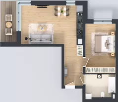 2 pokoje, mieszkanie 50,67 m², piętro 2, oferta nr B43, Novy Mateczny, Kraków, Podgórze, ul. Łagiewnicka 33a