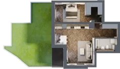 2 pokoje, mieszkanie 50,98 m², parter, oferta nr A02, Novy Mateczny, Kraków, Podgórze, ul. Łagiewnicka 33a