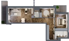 3 pokoje, mieszkanie 72,99 m², piętro 3, oferta nr A42, Novy Mateczny, Kraków, Podgórze, ul. Łagiewnicka 33a