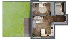 2 pokoje, mieszkanie 48,78 m², parter, oferta nr B05, Novy Mateczny, Kraków, Podgórze, ul. Łagiewnicka 33a