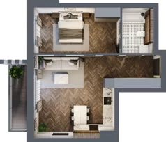 2 pokoje, mieszkanie 48,83 m², piętro 1, oferta nr B19, Novy Mateczny, Kraków, Podgórze, ul. Łagiewnicka 33a