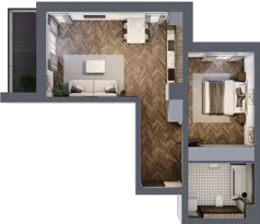 2 pokoje, mieszkanie 50,96 m², piętro 3, oferta nr B58, Novy Mateczny, Kraków, Podgórze, ul. Łagiewnicka 33a