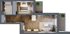 2 pokoje, mieszkanie 49,80 m², piętro 2, oferta nr B32, Novy Mateczny, Kraków, Podgórze, ul. Łagiewnicka 33a
