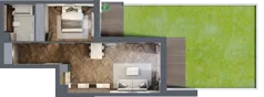 2 pokoje, mieszkanie 49,80 m², parter, oferta nr B03, Novy Mateczny, Kraków, Podgórze, ul. Łagiewnicka 33a