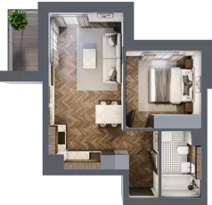 2 pokoje, mieszkanie 38,90 m², piętro 2, oferta nr B40, Novy Mateczny, Kraków, Podgórze, ul. Łagiewnicka 33a