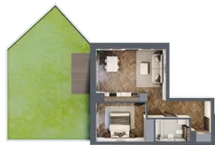 2 pokoje, mieszkanie 45,07 m², piętro 1, oferta nr B24, Novy Mateczny, Kraków, Podgórze, ul. Łagiewnicka 33a