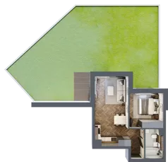 2 pokoje, mieszkanie 38,90 m², parter, oferta nr B11, Novy Mateczny, Kraków, Podgórze, ul. Łagiewnicka 33a