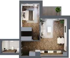 2 pokoje, mieszkanie 47,64 m², piętro 2, oferta nr B42, Novy Mateczny, Kraków, Podgórze, ul. Łagiewnicka 33a