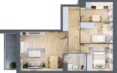 3 pokoje, mieszkanie 57,51 m², piętro 1, oferta nr B1.10, Nova Daliova, Lublin, Ponikwoda, ul. Daliowa