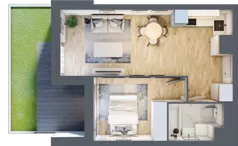2 pokoje, mieszkanie 37,91 m², parter, oferta nr B1.3, Nova Daliova, Lublin, Ponikwoda, ul. Daliowa