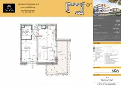 2 pokoje, mieszkanie 35,30 m², piętro 1, oferta nr B3.08, Nova Daliova bud. B3, Lublin, Ponikwoda, ul. Daliowa
