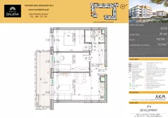 3 pokoje, mieszkanie 53,93 m², piętro 1, oferta nr B3.09, Nova Daliova bud. B3, Lublin, Ponikwoda, ul. Daliowa