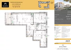 3 pokoje, mieszkanie 56,29 m², piętro 3, oferta nr B3.116, Nova Daliova bud. B3, Lublin, Ponikwoda, ul. Daliowa