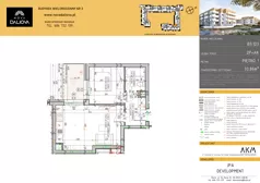 2 pokoje, mieszkanie 33,86 m², piętro 1, oferta nr B3.123, Nova Daliova bud. B3, Lublin, Ponikwoda, ul. Daliowa