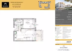 2 pokoje, mieszkanie 33,96 m², piętro 2, oferta nr B3.132, Nova Daliova bud. B3, Lublin, Ponikwoda, ul. Daliowa