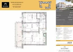 3 pokoje, mieszkanie 53,93 m², piętro 2, oferta nr B3.14, Nova Daliova bud. B3, Lublin, Ponikwoda, ul. Daliowa