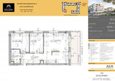 3 pokoje, mieszkanie 55,24 m², piętro 3, oferta nr B3.16, Nova Daliova bud. B3, Lublin, Ponikwoda, ul. Daliowa