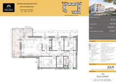 4 pokoje, mieszkanie 73,60 m², piętro 2, oferta nr B3.34, Nova Daliova bud. B3, Lublin, Ponikwoda, ul. Daliowa