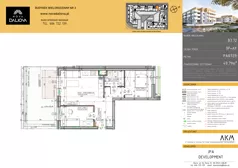 3 pokoje, mieszkanie 49,79 m², parter, oferta nr B3.72, Nova Daliova bud. B3, Lublin, Ponikwoda, ul. Daliowa