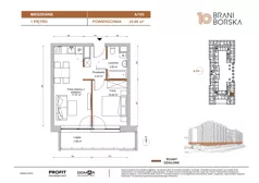 2 pokoje, mieszkanie 35,59 m², piętro 1, oferta nr BN10/A/105, Braniborska 10 , Wrocław, Stare Miasto, Śródmieście, ul. Braniborska 10