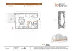 1 pokój, mieszkanie 25,31 m², piętro 1, oferta nr BN10/A/109, Braniborska 10 , Wrocław, Stare Miasto, Śródmieście, ul. Braniborska 10