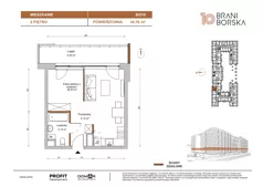 1 pokój, mieszkanie 34,76 m², piętro 2, oferta nr BN10/B/210, Braniborska 10 , Wrocław, Stare Miasto, Śródmieście, ul. Braniborska 10