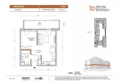 1 pokój, apartament 35,01 m², piętro 3, oferta nr BN10/B/308, Braniborska 10, Wrocław, Stare Miasto, Śródmieście, ul. Braniborska 10