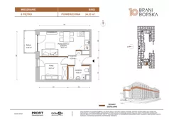 2 pokoje, mieszkanie 34,33 m², piętro 6, oferta nr BN10/B/603, Braniborska 10, Wrocław, Stare Miasto, Śródmieście, ul. Braniborska 10