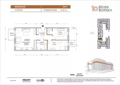 3 pokoje, mieszkanie 64,83 m², piętro 6, oferta nr BN10/B/611, Braniborska 10 , Wrocław, Stare Miasto, Śródmieście, ul. Braniborska 10