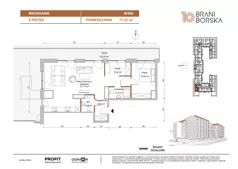 2 pokoje, mieszkanie 71,35 m², piętro 9, oferta nr BN10/B/906, Braniborska 10 , Wrocław, Stare Miasto, Śródmieście, ul. Braniborska 10