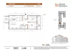 3 pokoje, mieszkanie 57,24 m², piętro 9, oferta nr BN10/B/908, Braniborska 10 , Wrocław, Stare Miasto, Śródmieście, ul. Braniborska 10