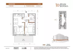 2 pokoje, mieszkanie 33,14 m², piętro 1, oferta nr BN10/D/102, Braniborska 10 , Wrocław, Stare Miasto, Śródmieście, ul. Braniborska 10