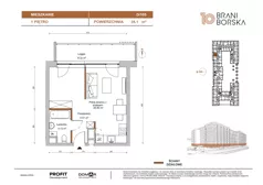 1 pokój, mieszkanie 35,10 m², piętro 1, oferta nr BN10/D/105, Braniborska 10 , Wrocław, Stare Miasto, Śródmieście, ul. Braniborska 10