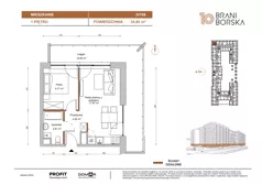 2 pokoje, mieszkanie 34,85 m², piętro 1, oferta nr BN10/D/108, Braniborska 10 , Wrocław, Stare Miasto, Śródmieście, ul. Braniborska 10