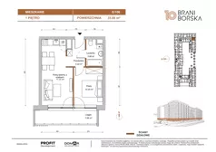 2 pokoje, mieszkanie 35,59 m², piętro 1, oferta nr BN10/E/106, Braniborska 10 , Wrocław, Stare Miasto, Śródmieście, ul. Braniborska 10