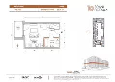 1 pokój, mieszkanie 25,35 m², piętro 4, oferta nr BN10/A/409, Braniborska 10 , Wrocław, Stare Miasto, Śródmieście, ul. Braniborska 10