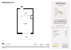 1 pokój, mieszkanie 29,61 m², piętro 5, oferta nr B94, Witosa Park, Poznań, Winiary, Winiary, ul. Piątkowska 165 A-B