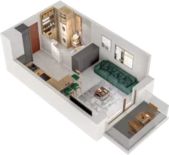 1 pokój, mieszkanie 27,75 m², piętro 5, oferta nr B110, Witosa Park, Poznań, Winiary, Winiary, ul. Piątkowska 165 A-B
