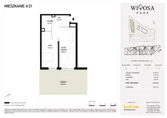 2 pokoje, mieszkanie 51,45 m², parter, oferta nr A31, Witosa Park, Poznań, Winiary, Winiary, ul. Piątkowska 165 A-B