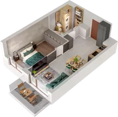 2 pokoje, mieszkanie 39,33 m², piętro 2, oferta nr A38, Witosa Park, Poznań, Winiary, Winiary, ul. Piątkowska 165 A-B