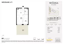 2 pokoje, mieszkanie 38,92 m², piętro 1, oferta nr A78, Witosa Park, Poznań, Winiary, Winiary, ul. Piątkowska 165 A-B