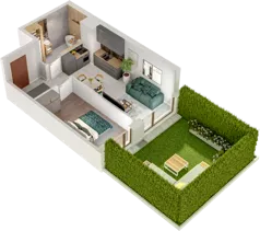 2 pokoje, mieszkanie 38,72 m², piętro 3, oferta nr A95, Witosa Park, Poznań, Winiary, Winiary, ul. Piątkowska 165 A-B