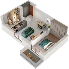 2 pokoje, mieszkanie 44,04 m², piętro 1, oferta nr B21, Witosa Park, Poznań, Winiary, Winiary, ul. Piątkowska 165 A-B