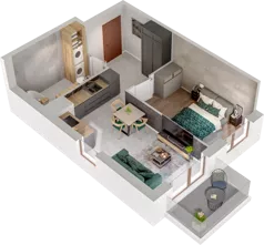 2 pokoje, mieszkanie 40,37 m², piętro 1, oferta nr B29, Witosa Park, Poznań, Winiary, Winiary, ul. Piątkowska 165 A-B