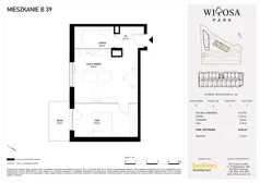 2 pokoje, mieszkanie 44,04 m², piętro 2, oferta nr B39, Witosa Park, Poznań, Winiary, Winiary, ul. Piątkowska 165 A-B